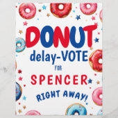 Delightful Donut Delay: Abstimmung" Wahl farbig Flyer (Hinten)