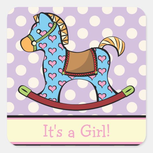Delightful Hearts Rocking Pferd Sticker (Vorderseite)