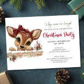 Delightful peeking reindeer editable party card einladung