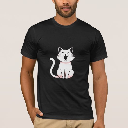 Delightful Pink Kitty Cat Artwork T-Shirt (Vorderseite)