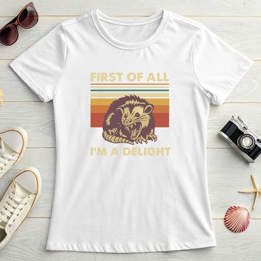 Delightful Possum Retro; Funny Summer Statement T-Shirt
