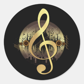 Delightful Tune - Gold  Runder Aufkleber