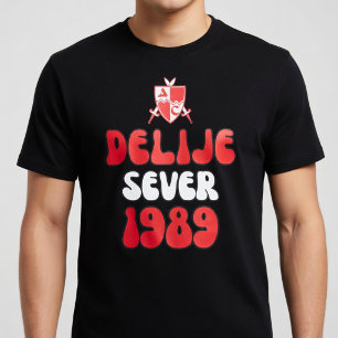 Delije Nord 1989 Ceveno Weiß  T-Shirt