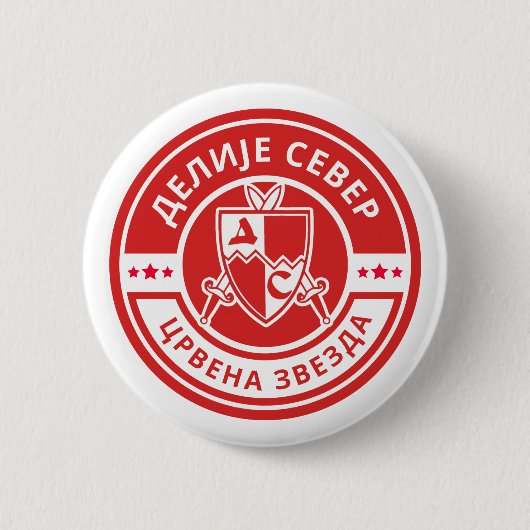 Delije Nord Roter Stern  Button (Vorderseite)