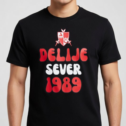 Delije Sever 1989 Ceveno Beli T-Shirt
