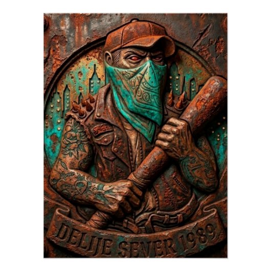 Delije Sever 1989 Embossed Poster (Vorderseite)