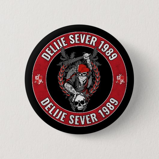 Delije Sever 1989 Rot-Weißer Stern Button (Vorderseite)
