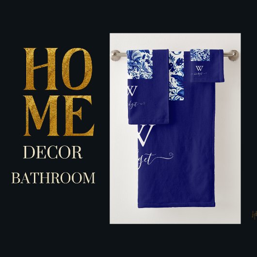 delikat blau elegant Moderne Blume Badhandtuch Set