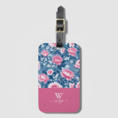 delikat blau und rosa Vintag Gepäckanhänger (Vorderseite Vertikal)