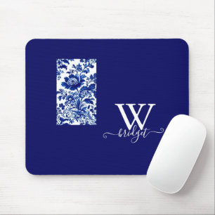 delikat blau Vintag Moderne Blüte Mousepad