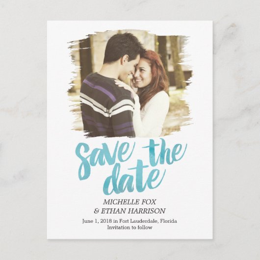 Delikat offen Save the Date Postkarte (Vorderseite)