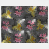 Delikat, rosa, gelb, Blume Fleecedecke (Vorderseite (Horizontal))