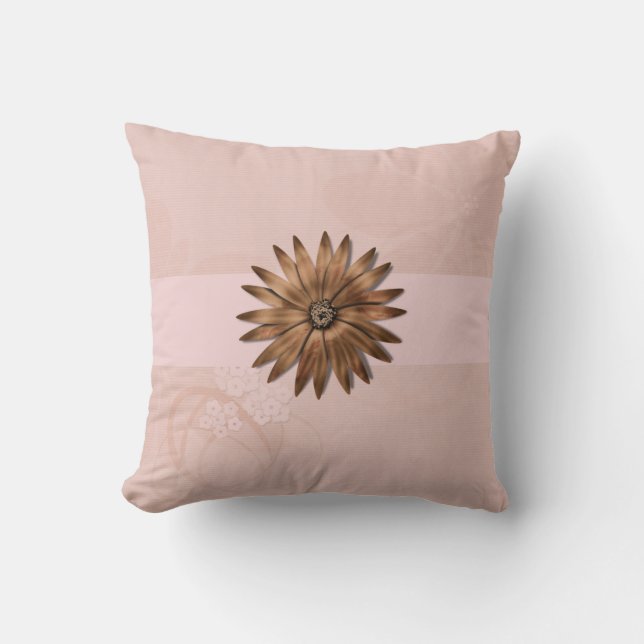 Delikate Abstrakte Blume auf dem blassrosa Kissen (Vorderseite)
