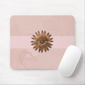 Delikate Abstrakte Blume auf hellrosa Mousepad (Mit Mouse)