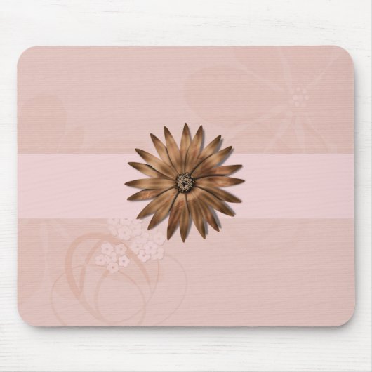Delikate Abstrakte Blume auf hellrosa Mousepad (Vorne)