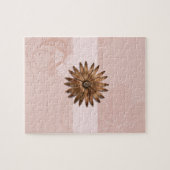 Delikate Abstrakte Blume auf hellrosa Puzzle (Horizontal)
