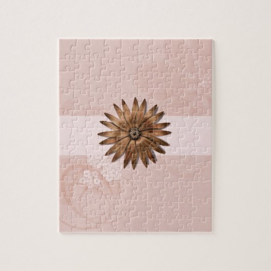 Delikate Abstrakte Blume auf hellrosa Puzzle (Vertikal)