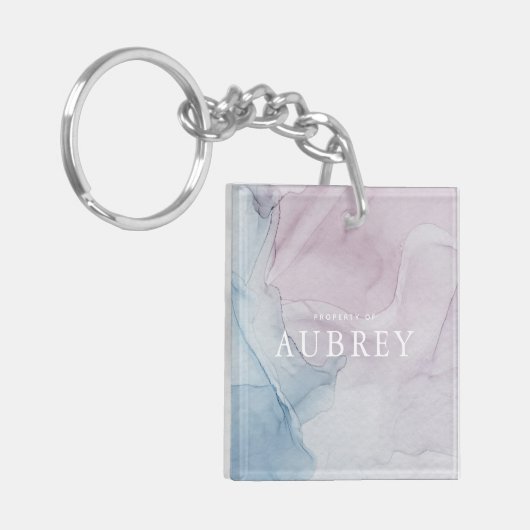 Delikate Abstrakte Druckeigenschaft mit Name Schlüsselanhänger (Vorderseite links)