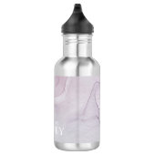 Delikate Abstrakte Lila Druckausgabe mit Namen Edelstahlflasche (Rechts)