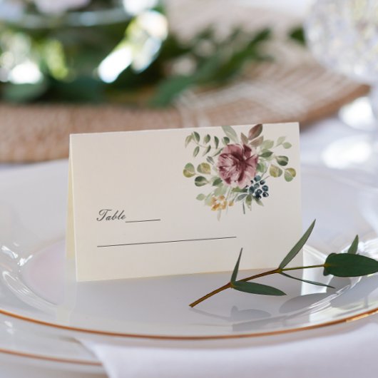 Delikate Anemone Bouquet elegante Hochzeit Visitenkarten