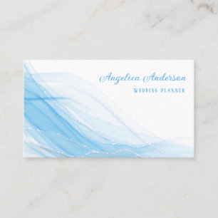 Delikate Aquamarin Blue Gold Details Business Card Visitenkarte