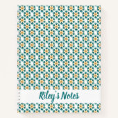 Delikate Aquamarine Blütenbezeichnung Notizblock (Vorderseite)