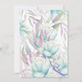 Delikate Aquamarine Lila Blumengewässer Geburtstag Einladung (Rückseite)