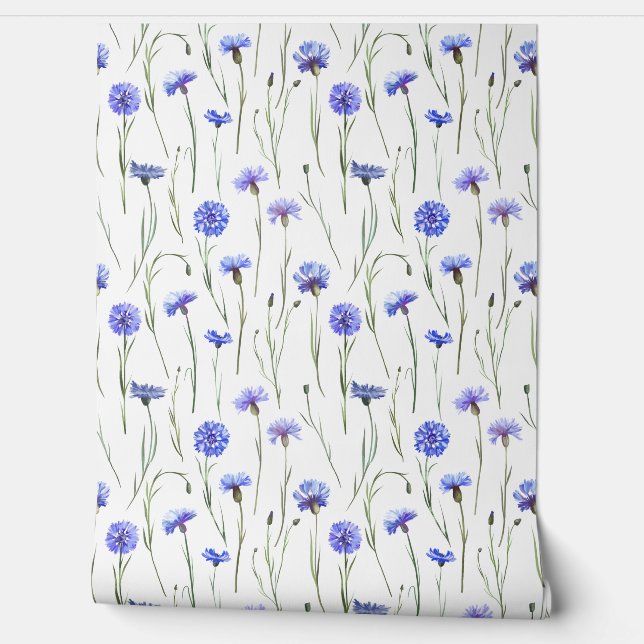 Delikate Aquarellblumen Tapete (Abrollen)