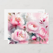 Delikate Aquarellfarben-Blume in weichrosa Postkarte (Vorne/Hinten)