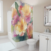 Delikate Aquarellfarben Blumengemälde Duschvorhang (Beispiel)