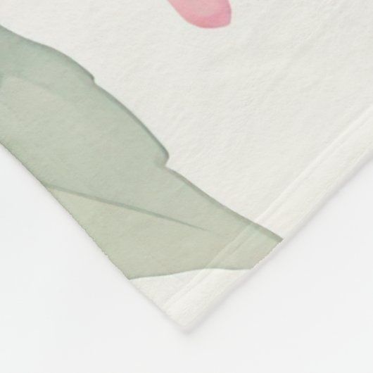 Delikate Aquarellfarben Blumengemälde Fleecedecke (Ecke)