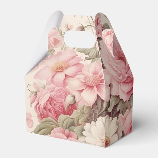 Delikate Aquarellfarben Rosen & Apple Blüten Geschenkschachtel (Vorderseite)