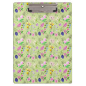 Delikate Aquarellfarben-Wildblumen auf grün Klemmbrett (Vorderseite)