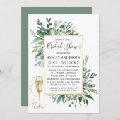 Delikate Aquarellgrün Glasfläche Grün Einladung (Vorne/Hinten)