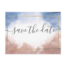 Delikate Aquarelltöne auf Wellen Save the Date