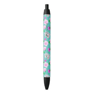 Delikate Aquarelltöne von wilden Blume in Türkis Kugelschreiber