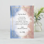 Delikate Aquarelltüte wird meine Brautjungfrau sei Einladung (Stehend Vorderseite)