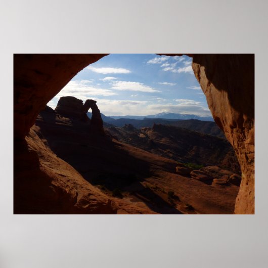 Delikate Arche through Rock Window at Arches Poster (Vorne)
