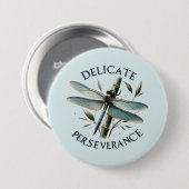 Delikate Ausdauer - Künstlerische Libelle Button (Vorne & Hinten)