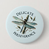 Delikate Ausdauer - Künstlerische Libelle Button (Vorderseite)