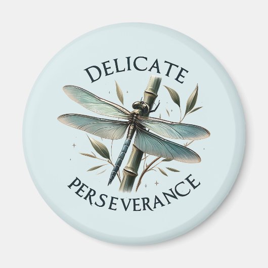 Delikate Ausdauer - Künstlerische Libelle Magnet (Vorne)