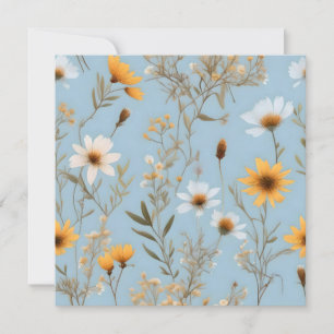 Delikate australische Wildblumen auf blau, Save The Date