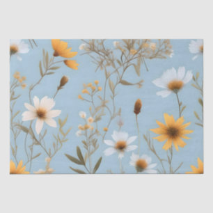 Delikate australische Wildblumen auf blau, Seidenpapier