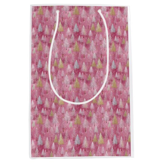 Delikate Baummotif im Hintergrund Mittlere Geschenktüte (Vorderseite)