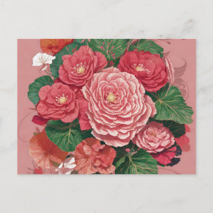 Delikate Begonia-Blume Moderne Postkarte