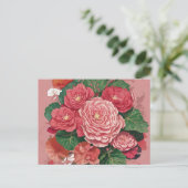 Delikate Begonia-Blume Moderne Postkarte (Stehend Vorderseite)
