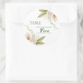 Delikate Beige Tischnummer Runder Aufkleber (Tasche)