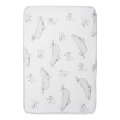 Delikate Beluga-Wale und Seegras-Illustration Badematte (Vorderseite Vertikal)