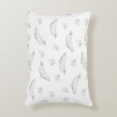 Delikate Beluga-Wale und Seegras-Illustration Dekokissen (Vorderseite(Vertikal))