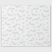 Delikate Beluga-Wale und Seegras-Illustration Geschenkpapier (Flach)